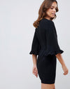 Kimono frill sleeve mini dress